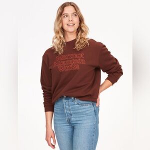 NWT women’s marmot mountain works boxy sweatshirt chocolate Small Crewneck